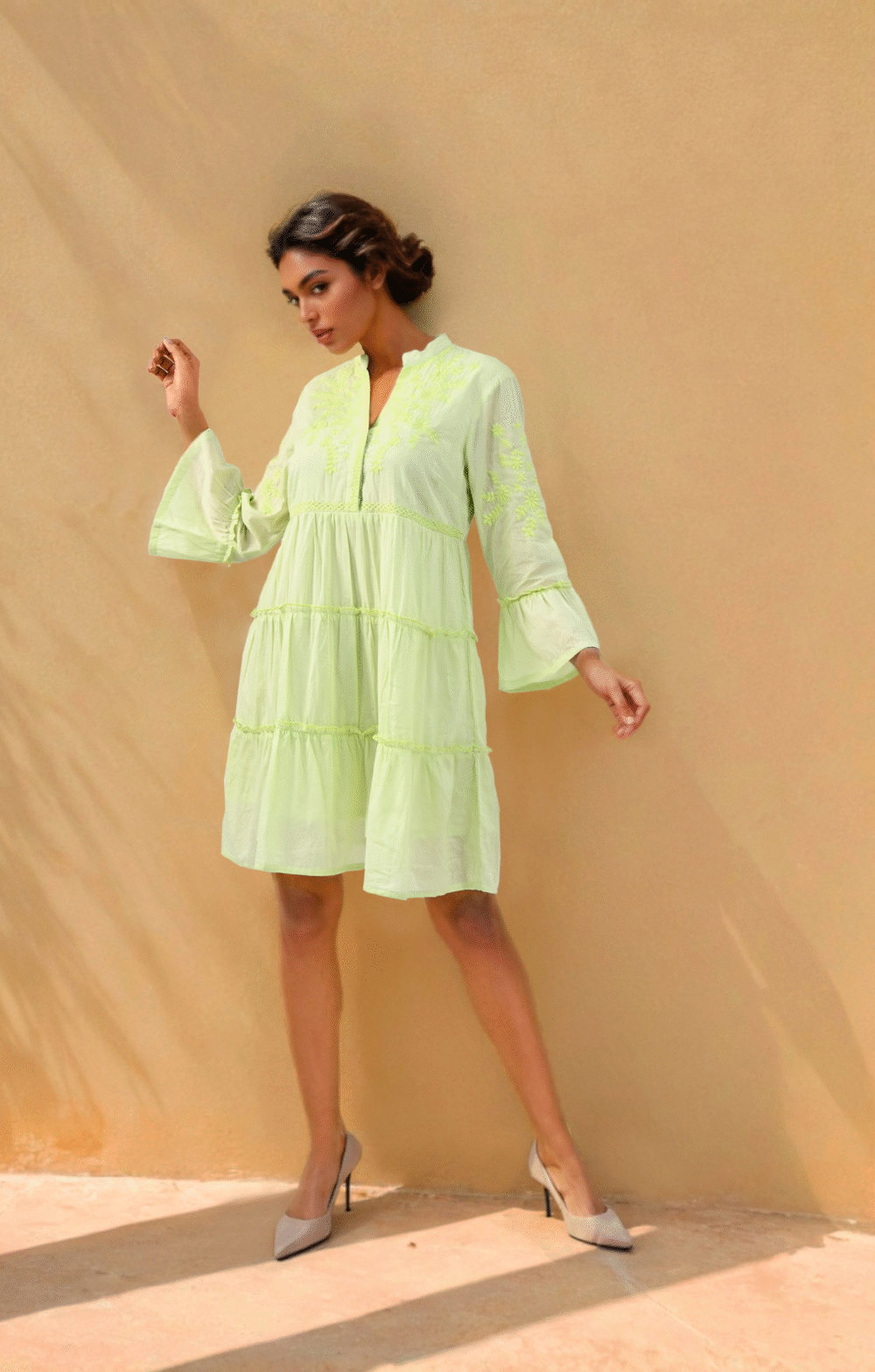 Lime Whisper Tiered Dress - Image 5