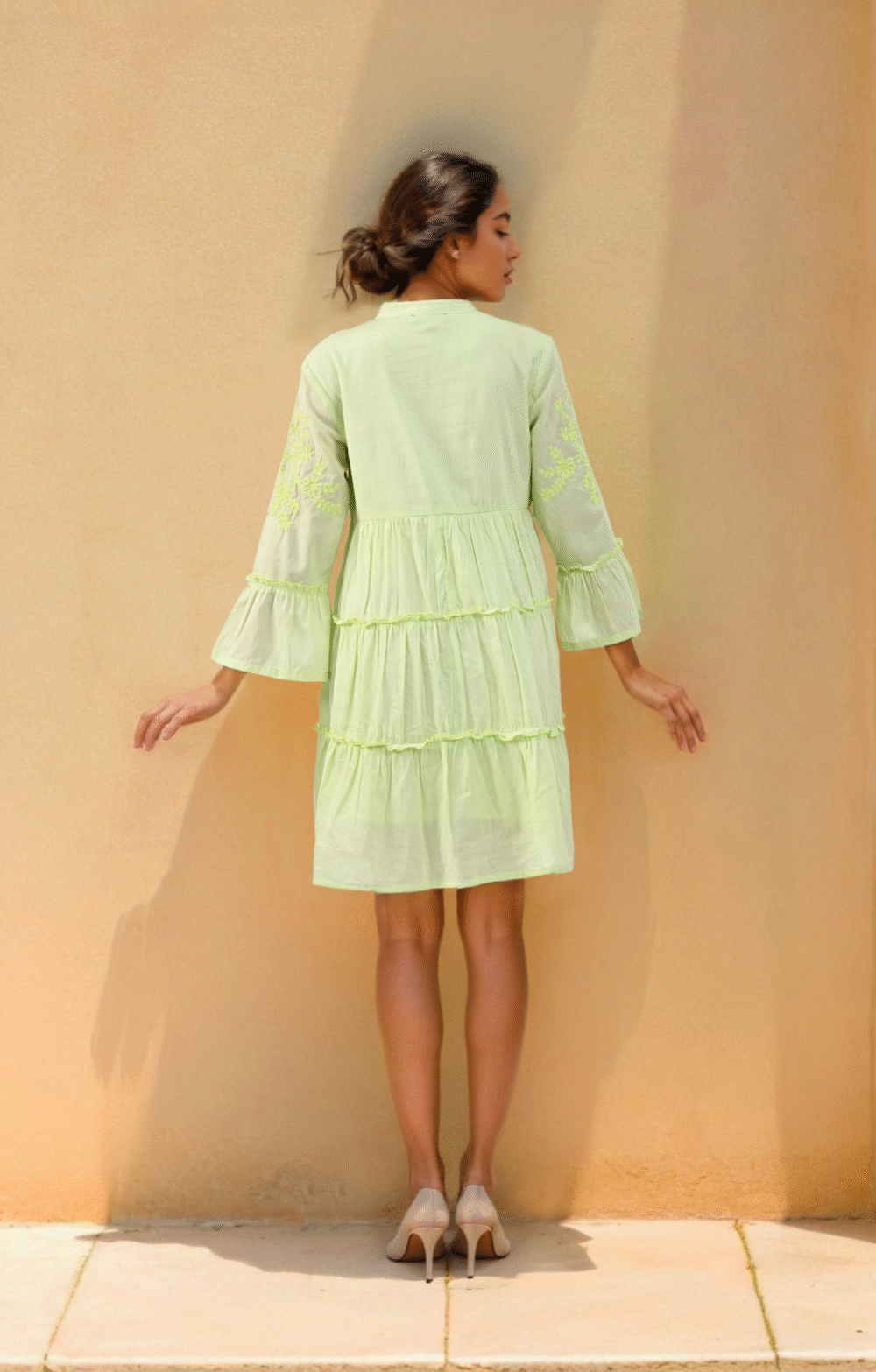 Lime Whisper Tiered Dress - Image 3