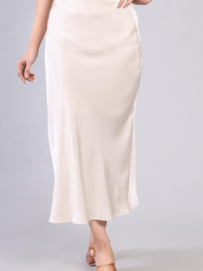 Ivory Satin Skirt