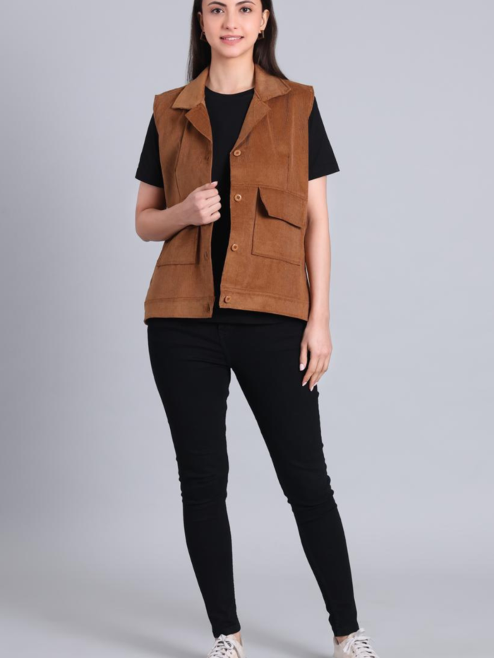 Camel Corduroy Gilet