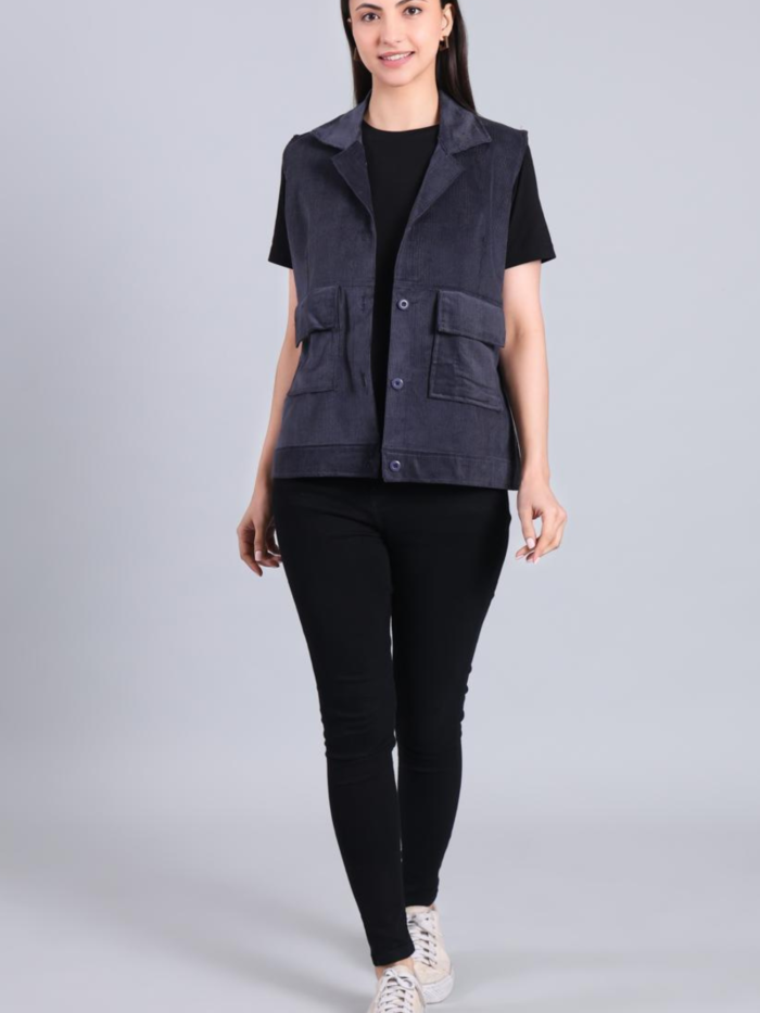 Navy Corduroy Gilet